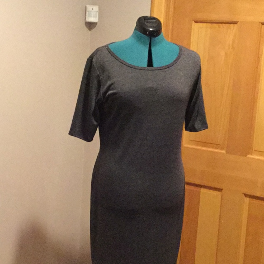 EUC Lularoe Julia Charcoal Gray Size Medium